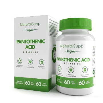 NaturalSupp, Витамин B5 (Пантотеновая кислота), капсулы, 60 шт.